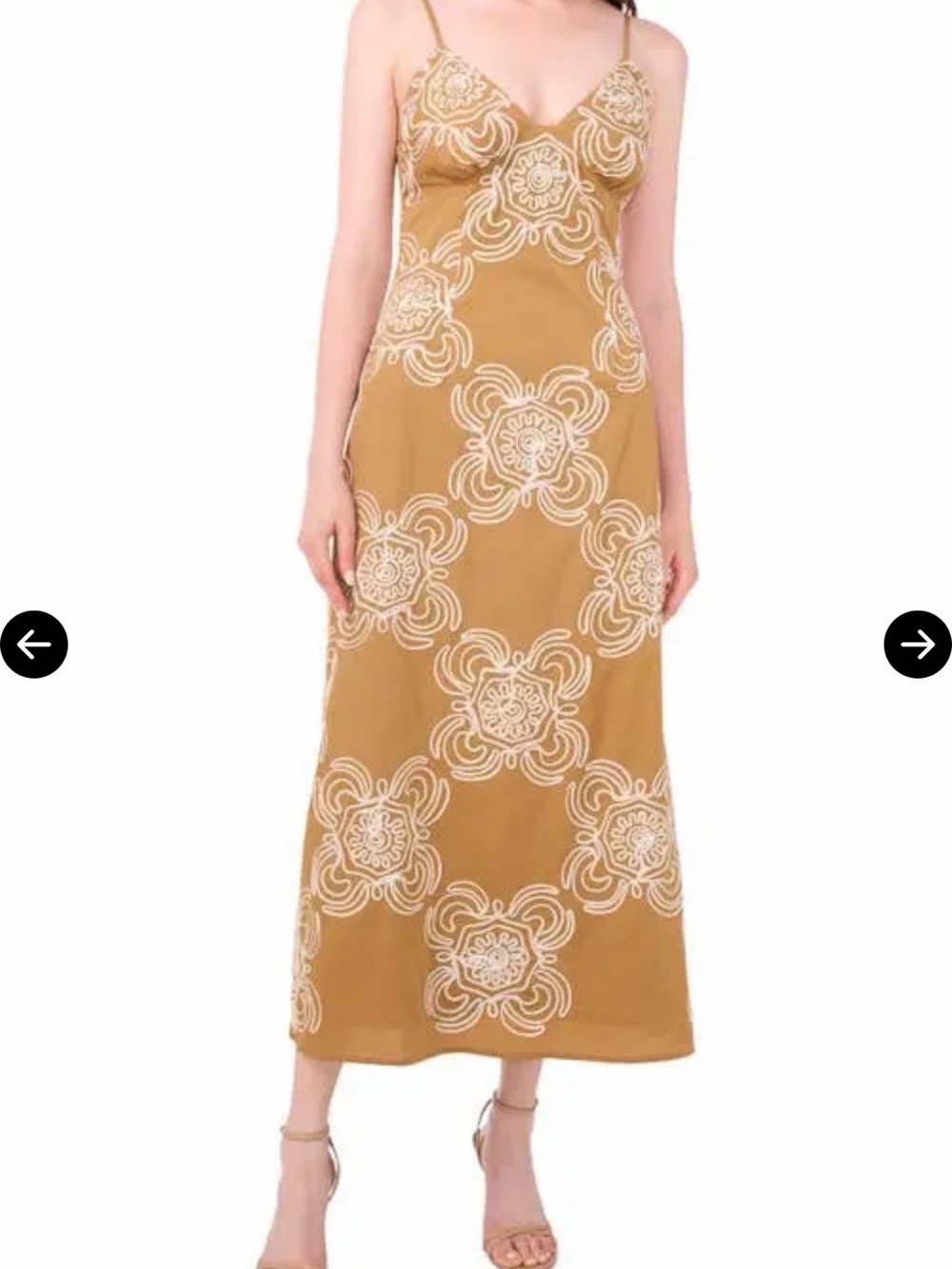 Parker Meli Maxi Dress with Cream Embroidered Floral Motif Size 2